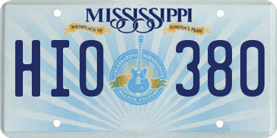 MS license plate HIO380