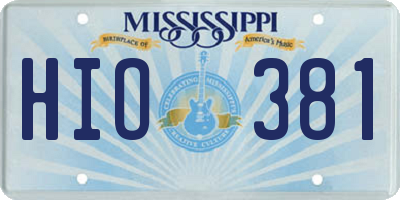 MS license plate HIO381