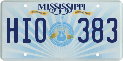MS license plate HIO383