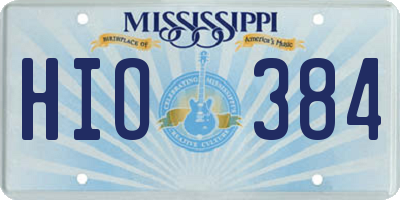 MS license plate HIO384