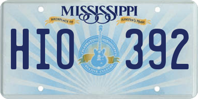MS license plate HIO392