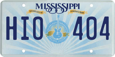 MS license plate HIO404