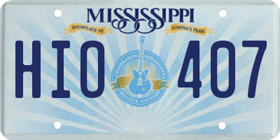 MS license plate HIO407