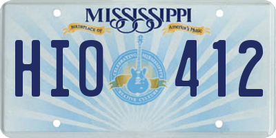 MS license plate HIO412
