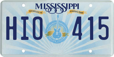 MS license plate HIO415