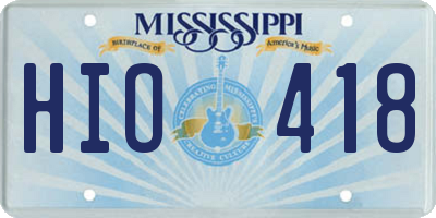 MS license plate HIO418