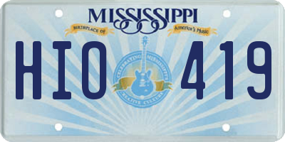 MS license plate HIO419