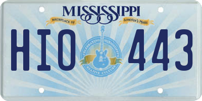 MS license plate HIO443