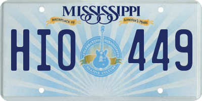 MS license plate HIO449