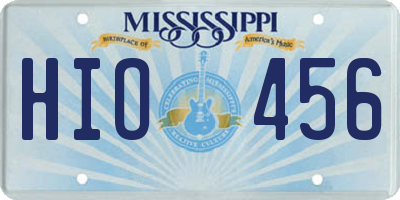 MS license plate HIO456