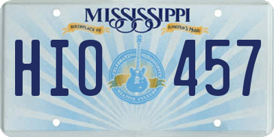 MS license plate HIO457