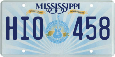 MS license plate HIO458