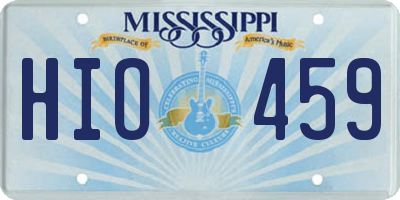 MS license plate HIO459