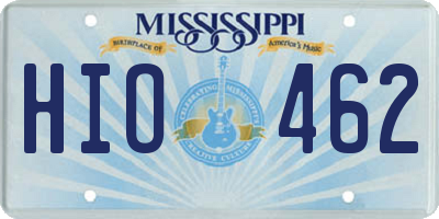 MS license plate HIO462