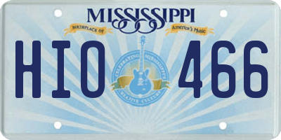 MS license plate HIO466
