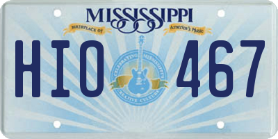 MS license plate HIO467
