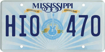 MS license plate HIO470