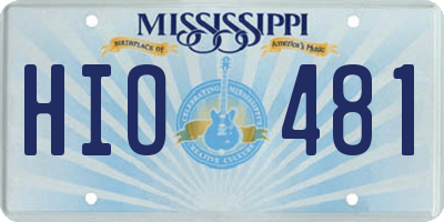 MS license plate HIO481