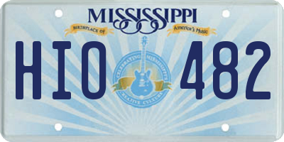 MS license plate HIO482