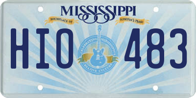 MS license plate HIO483