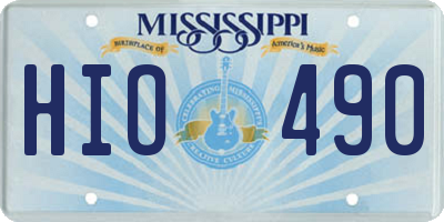 MS license plate HIO490