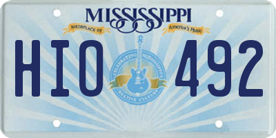 MS license plate HIO492