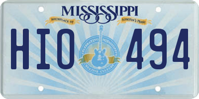 MS license plate HIO494