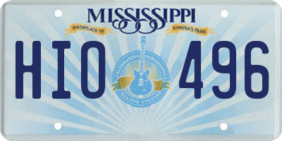 MS license plate HIO496