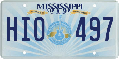 MS license plate HIO497