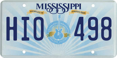 MS license plate HIO498