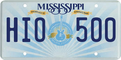 MS license plate HIO500