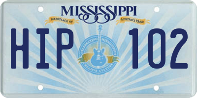 MS license plate HIP102
