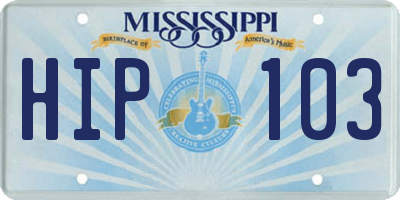 MS license plate HIP103