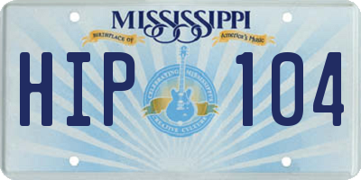 MS license plate HIP104