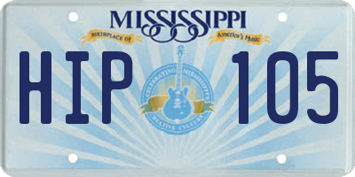MS license plate HIP105