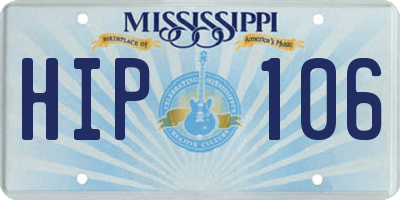 MS license plate HIP106