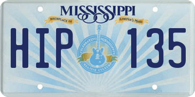 MS license plate HIP135