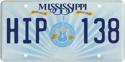 MS license plate HIP138