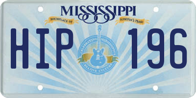 MS license plate HIP196
