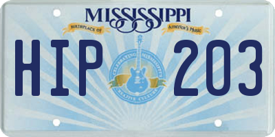 MS license plate HIP203