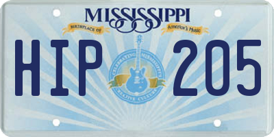 MS license plate HIP205