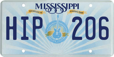 MS license plate HIP206