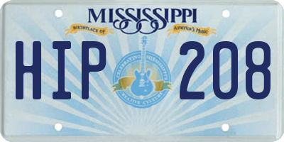 MS license plate HIP208