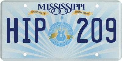 MS license plate HIP209