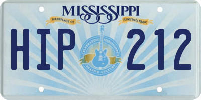 MS license plate HIP212