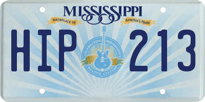 MS license plate HIP213