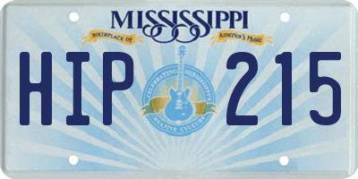 MS license plate HIP215