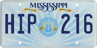 MS license plate HIP216