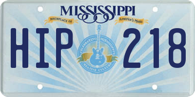 MS license plate HIP218
