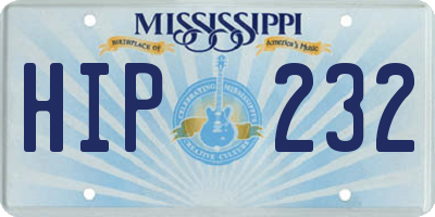 MS license plate HIP232